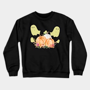 Halloween Ghost And Pumpkin Crewneck Sweatshirt